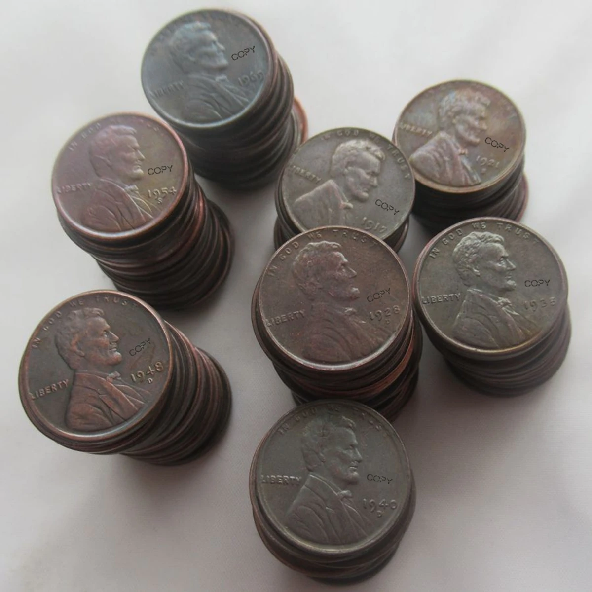 Reproduction Penny 1910-1958 142pcs Copper Commemorative Coins