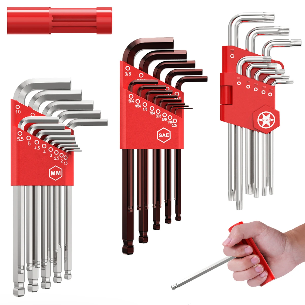 35PCS Allen Key Set L Wrench Kit For Allen Screw Long Arm Hex Key Set 1.5mm To 10mm Hexagon Spanner Hand Tools