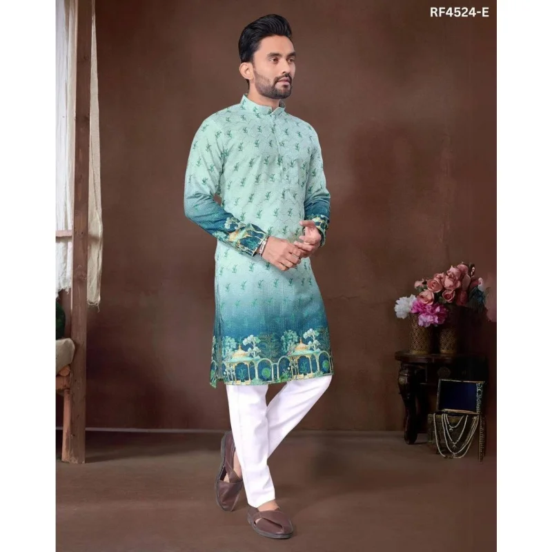 2025 버전 중동 스타일 무슬림 로브 남성용 개성 브론즈 미디엄 길이 긴팔 셔츠 무슬림 셔츠