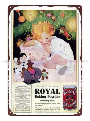 1920 Royal Baking Powder and Recipes metal tin sign dining wall decor