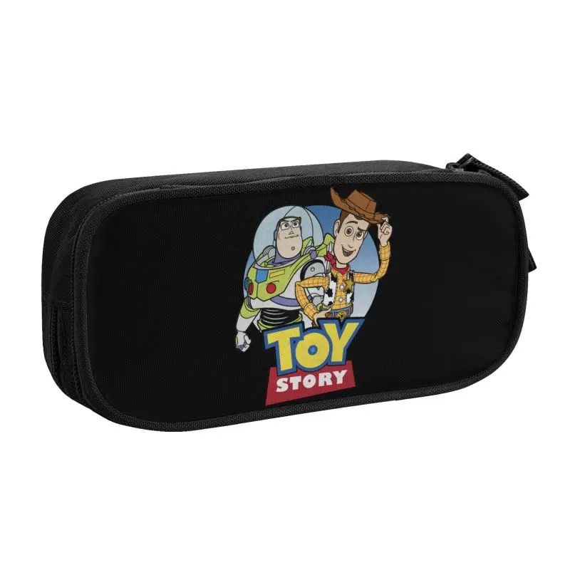 Imagem -02 - Cute Toy Story Pencil Cases para Meninos e Meninas Grande Bolsa de Armazenamento Material Escolar Woody Buzz Lightyear Personalizado