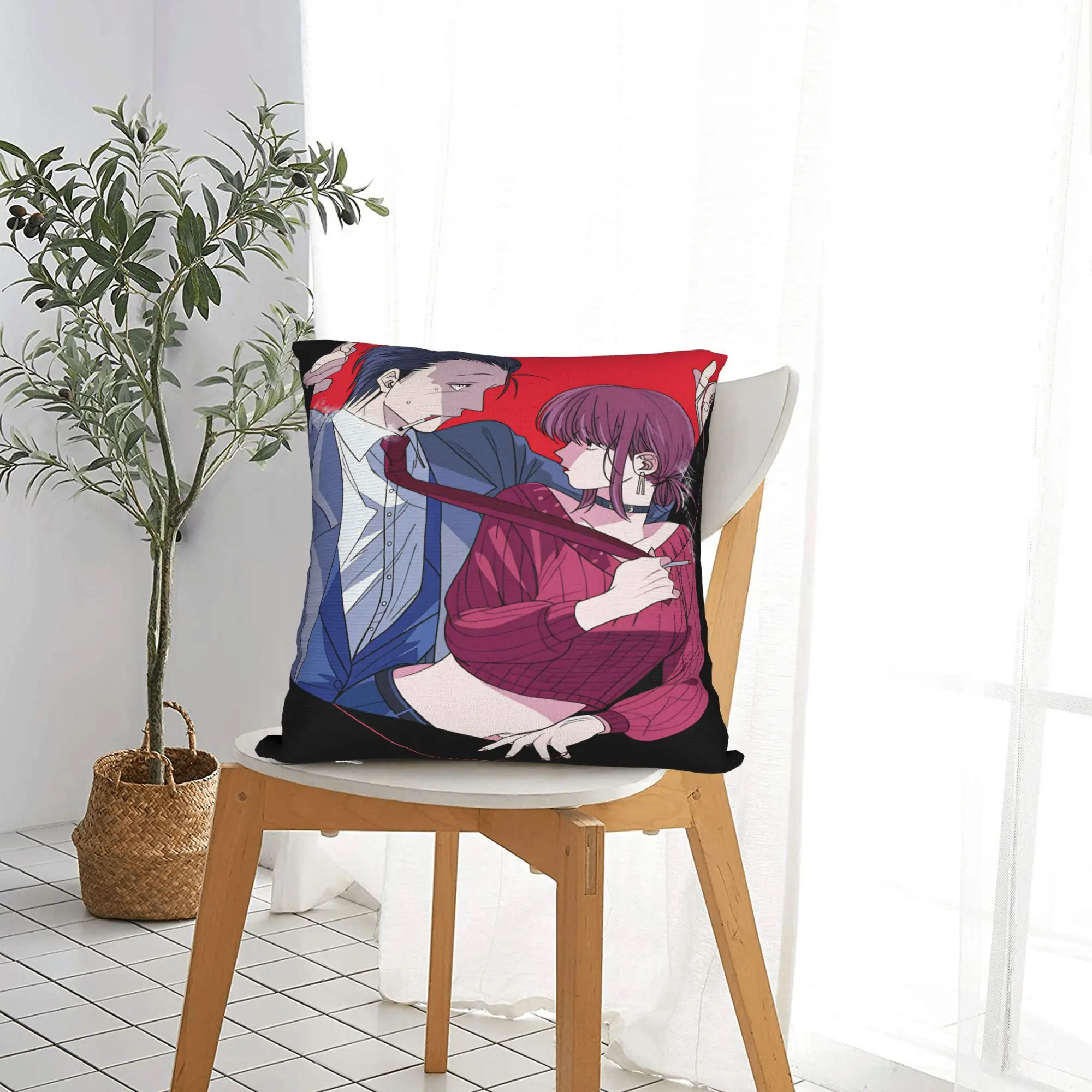 Smoking Behind Supermarket Yamada  Pillowcases  Kawaii Pillow Case For Chair Sofa Home Decor Soft Pillow Cover