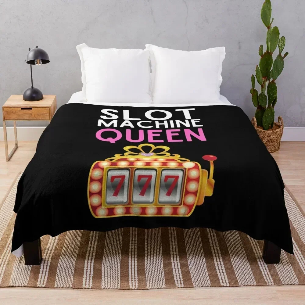 Slot Machine Queen Funny Casino Design For Women Casino Lover Slot Machine Queen Throw Blanket Furrys Blankets For Bed Blankets