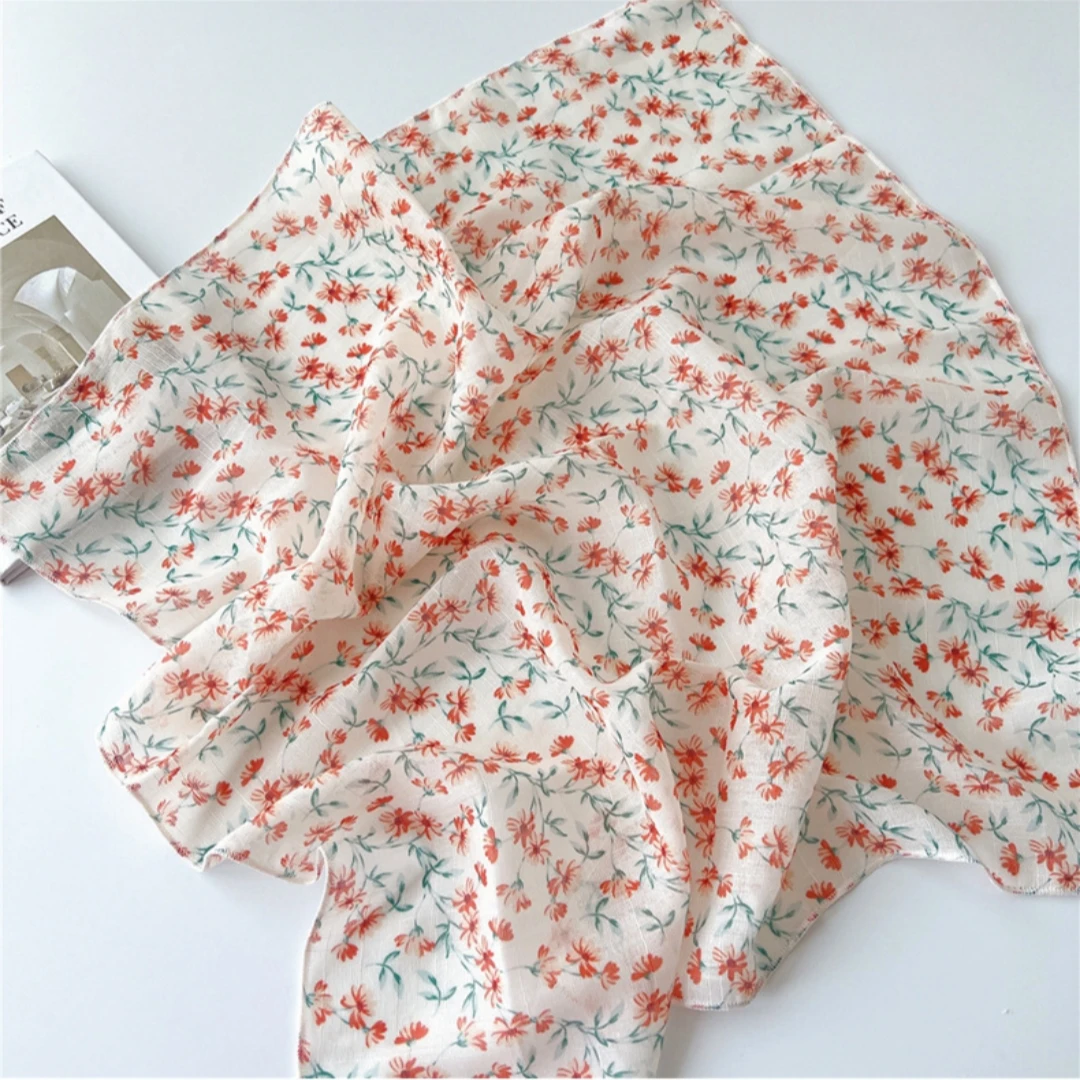 Bandana For Women Whimsical Cotton Linen Square Scarf Women Headscarf Lightweight Spring Autumn Scarf For Hair Tie Neckerchief