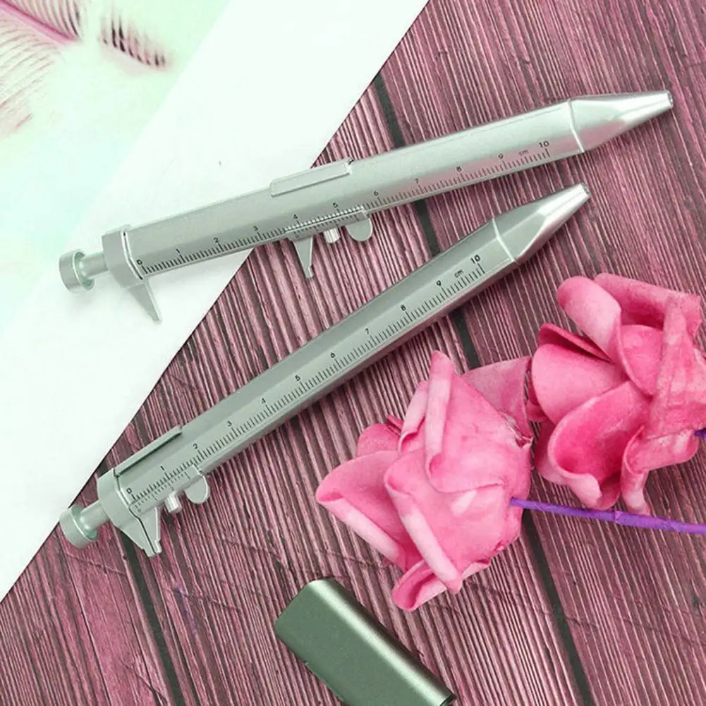 Гладкая гелевая ручка для письма, штангенциркуль, набор гелевых ручек, выдвижные шариковые ручки с метрической линейкой, противоударные измерительные ручки для офиса