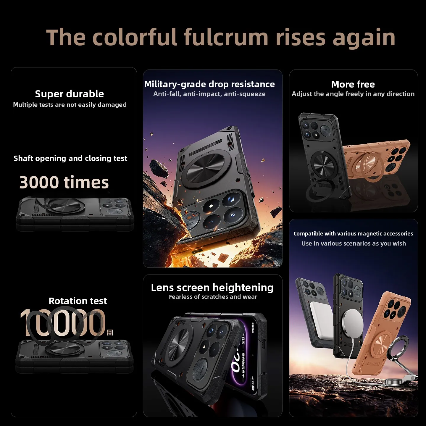 Etui do POCO F9 Ultra / F9 Pro, TPU z miękkimi krawędziami, magnetyczna podstawka, ochronna tylna obudowa kompatybilna z bezprzewodowym ładowaniem MagSafe. — zdjęcie produktu 3