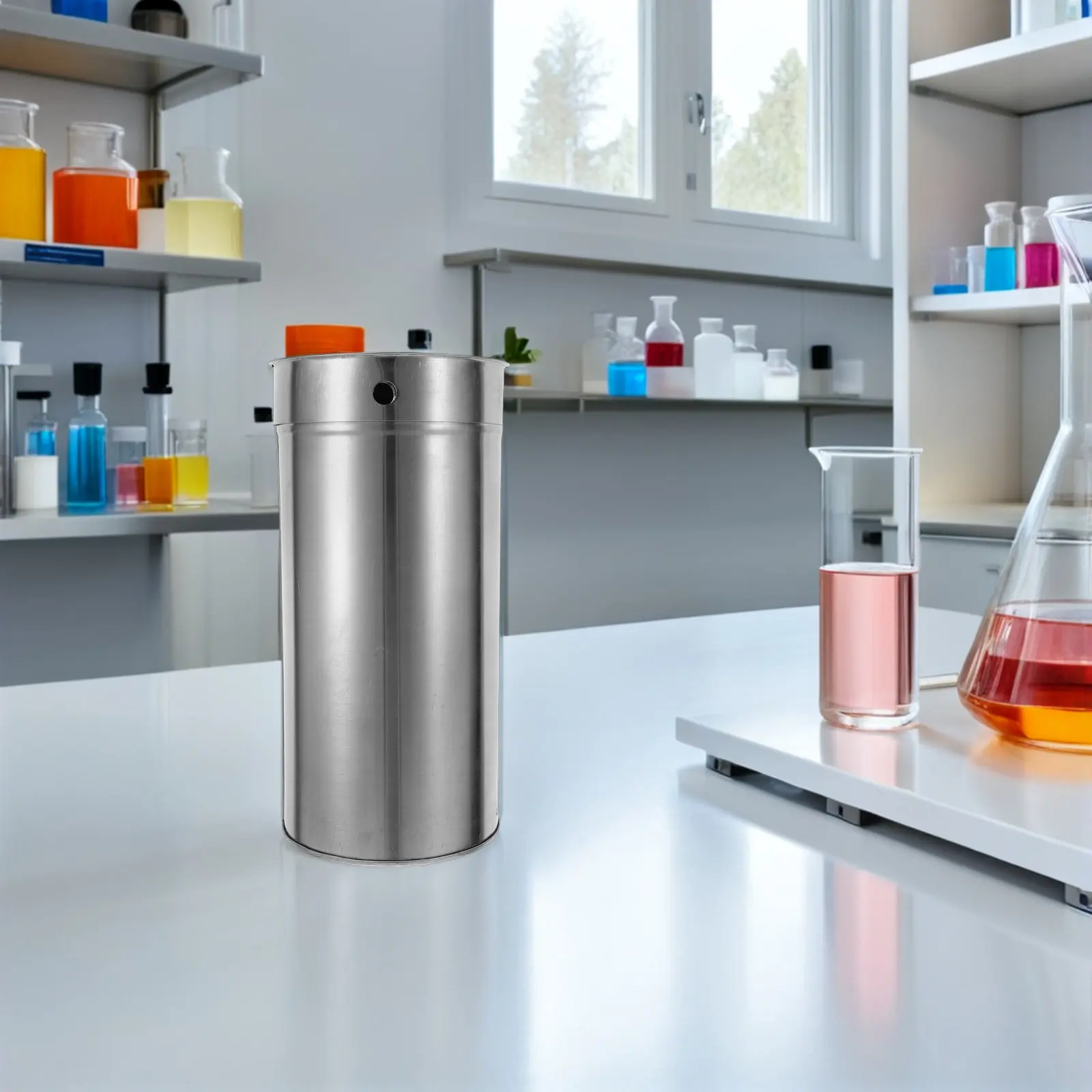 

Laboratory Stainless Steel Instrument Container with Lid Smooth Edge Multipurpose Sterilization Tube for Lab Pipette