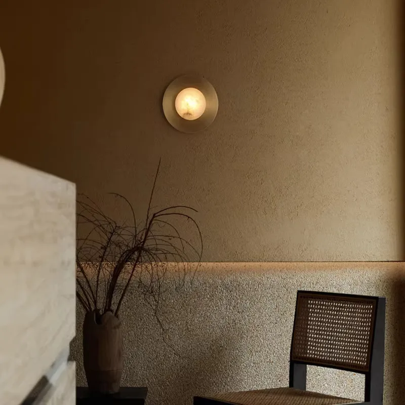 Italian Designer Luxurious Marble Wall Lamps for Restaurant/Corridor Interior Wall Sconces Court Indoor Art Lighting Luminaires