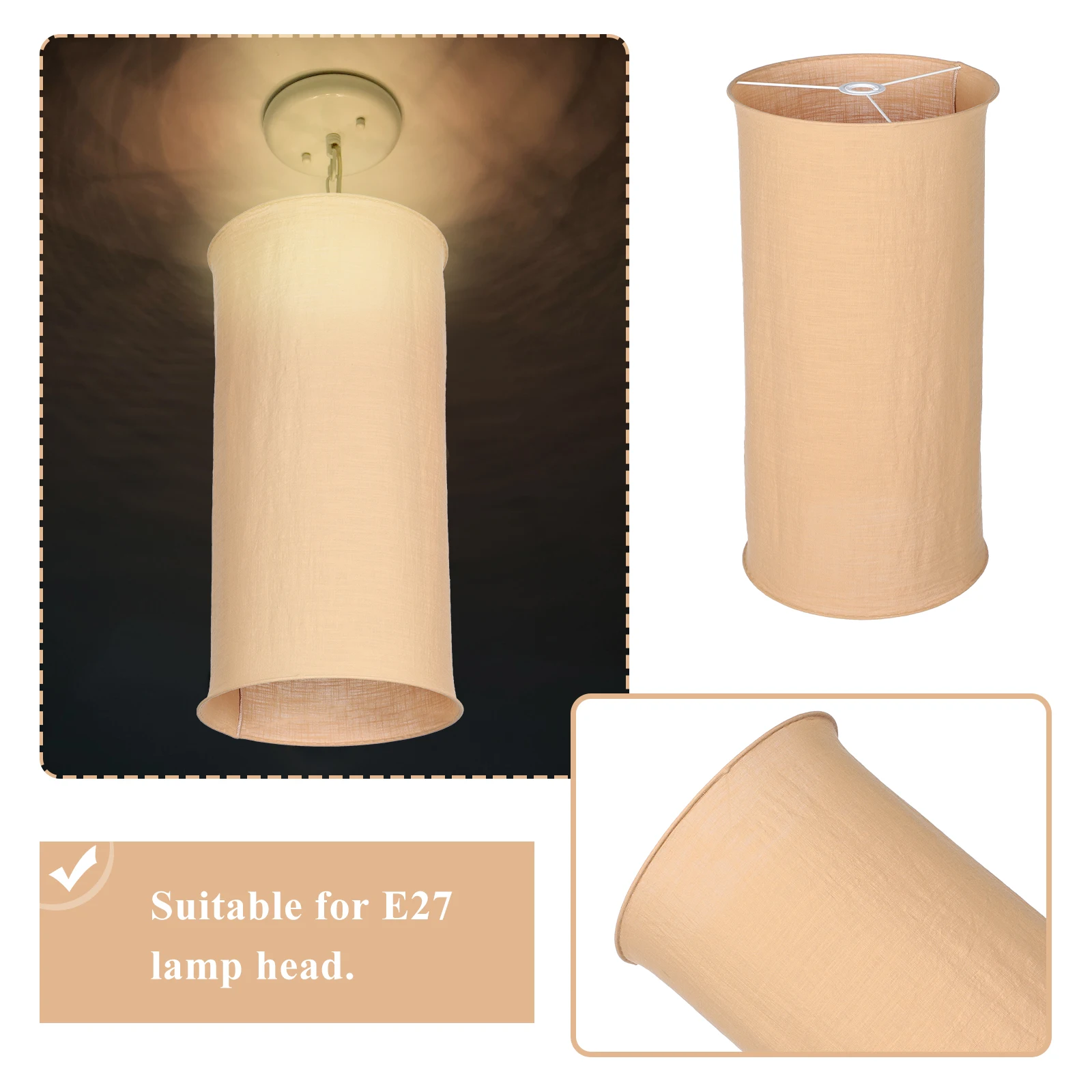 

Fabric Ch Lampshade Minimalist Metal Table Clip on Hanging Pendant Shades for Home Decoration Modern Lamp Shades