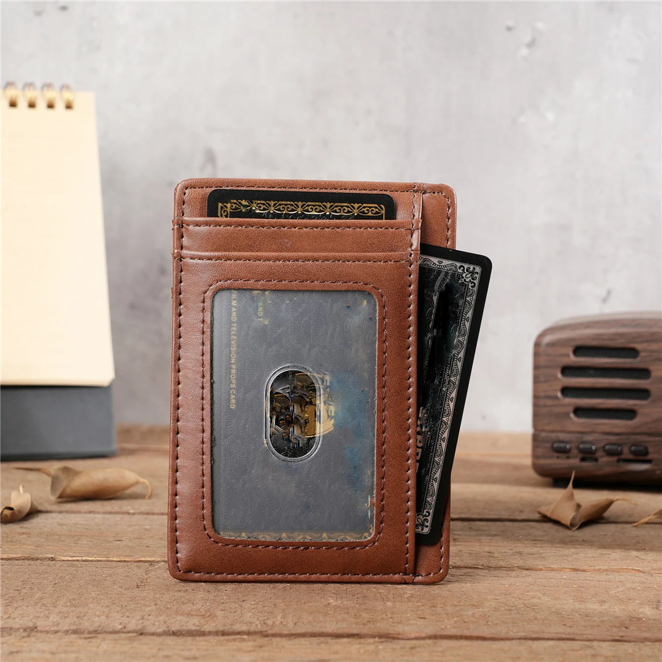 Genuine leather wallet Multi-Card Universal Bank Card Credit Card ID Card Holder Travel Card with Engraving wallet For Gifts