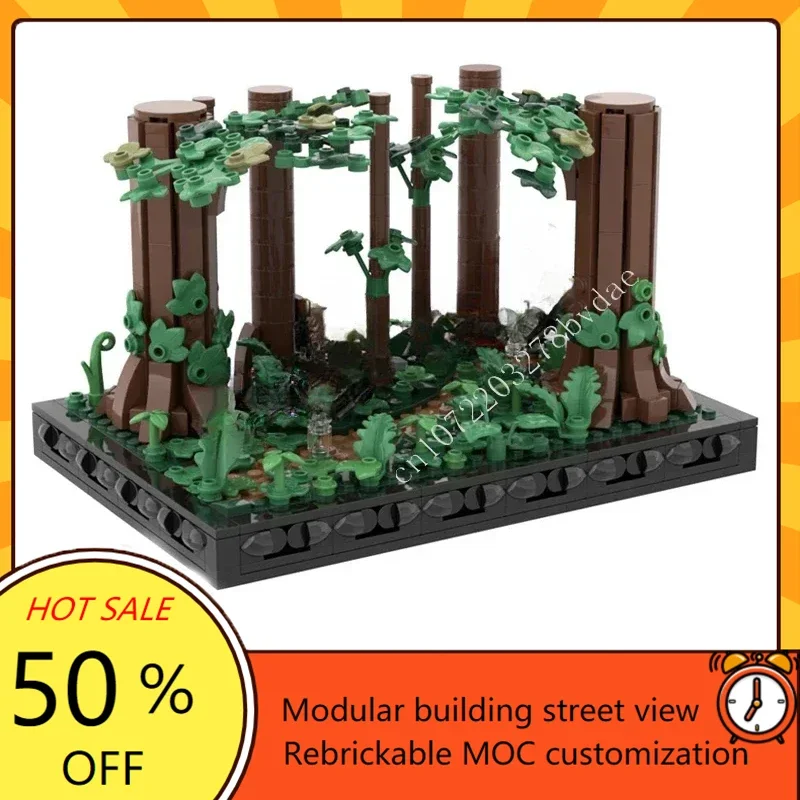 831PCS Endor Forest Speeder Bike Chase Diorama Space War Military MOC SpaceShip Battle Custom Puzzles DIY Assembly kid Toy Gift