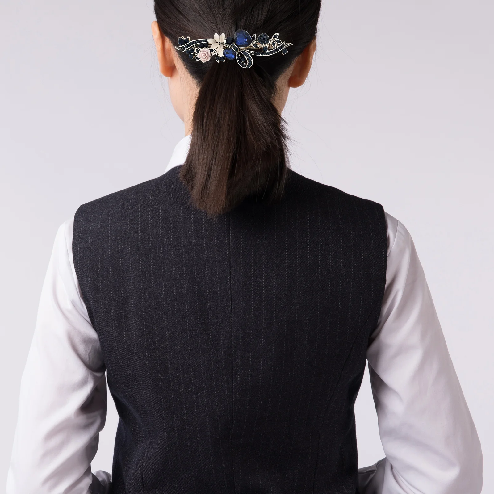 

1Set Vintage Hairpin Retro Spring Rhinestone Flower Clip Hair Barrette for Women Elegant Party Wedding Casual Hair Accessories