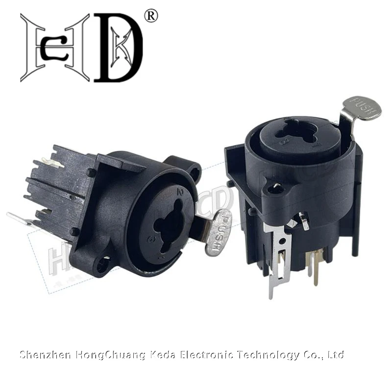 1-5Pcs 3 Conductor XLR-11Hp Receptacle Female Socket Panel Mount 1/4 Audio Jack 6.35MM TRS Stereo Jack PCB