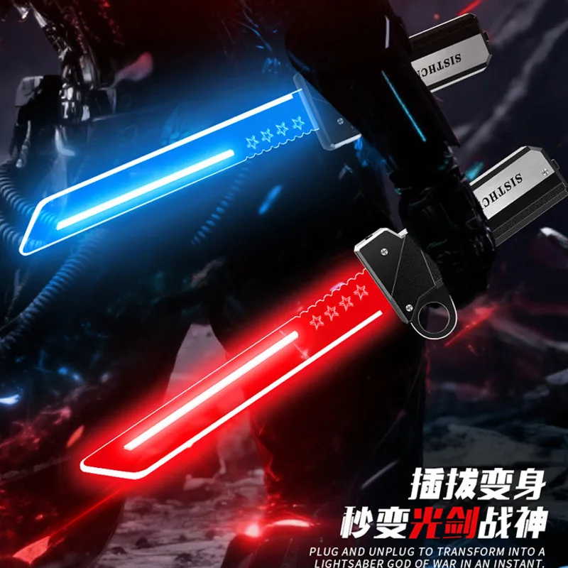 

2026 NEW Double Edged Telescopic Lightsaber Laser Sword Red And Blue Light Adjustment Cool Children'S Toy Xmas New Year Gift