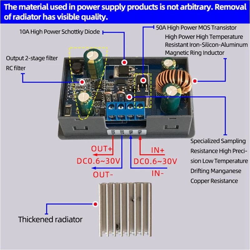 CNC DC DC Buck Boost Converter CC CV 0.6-30V 4A Power Module Adjustable Regulated Power Supply DIY For Solar Charge