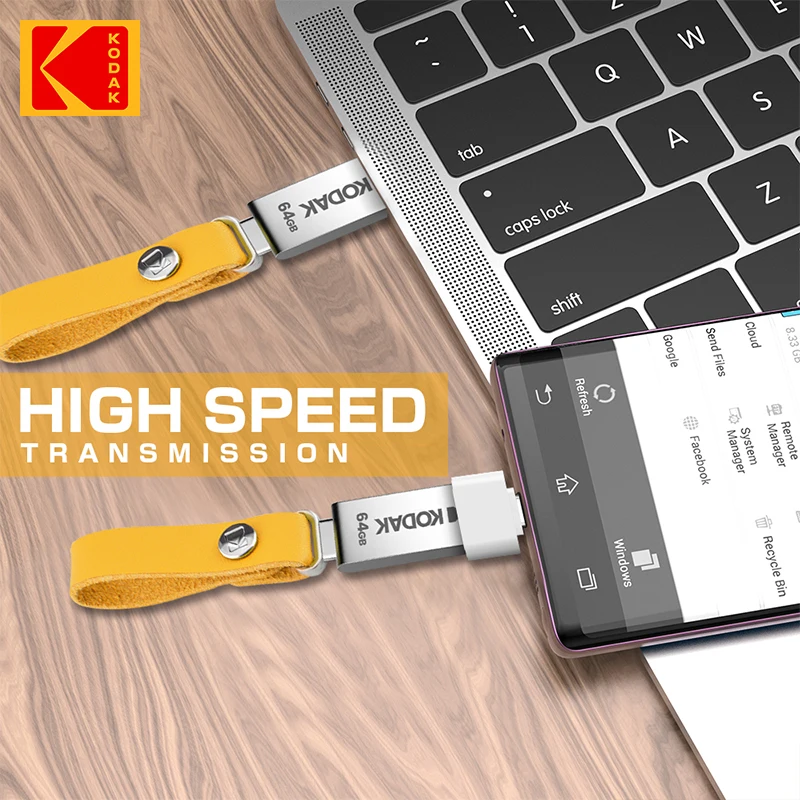 2 uds KODAK USB 2,0 Pen Drive 32GB 64GB 128GB K122 tipo C memoria USB de Metal envío gratuito