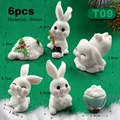 6 piezas Conejo Navideño-T09