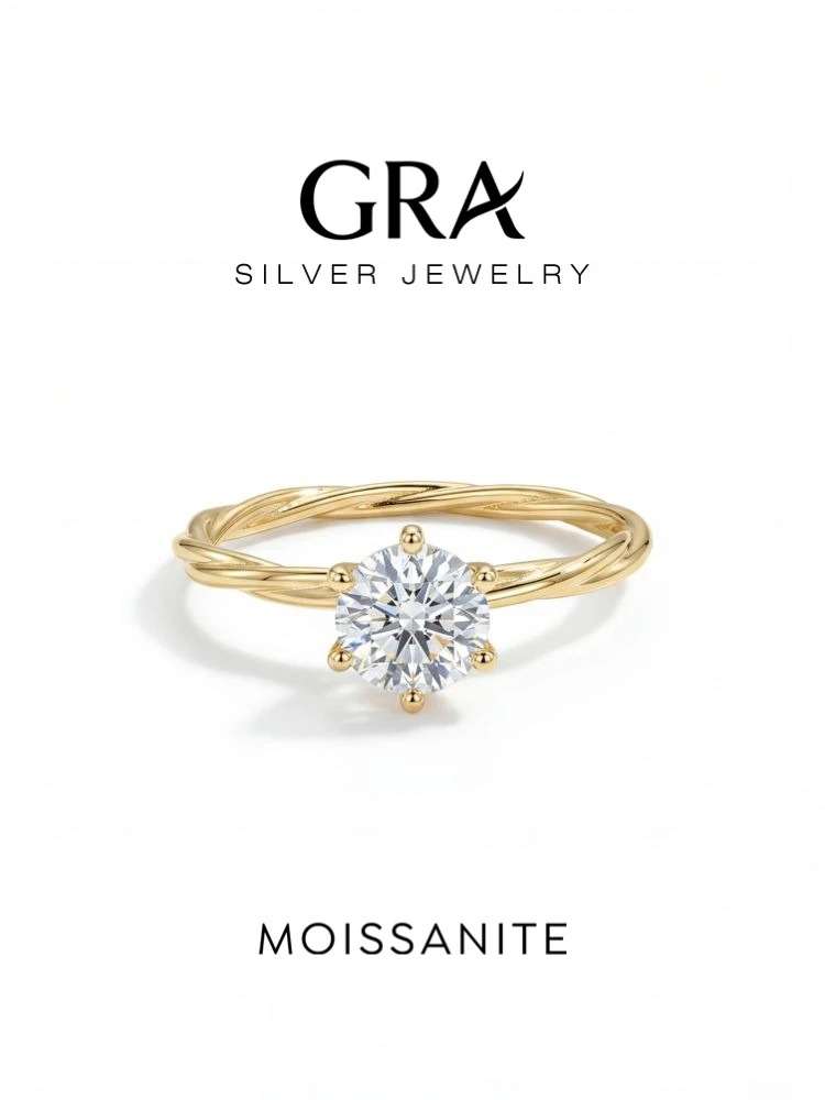 GRA Luxus 1CT Echter Moissanit Diamant Twisted Vine Ringe Für Frauen Original 925 Sterling Silber Hohe Qualität Edlen Schmuck