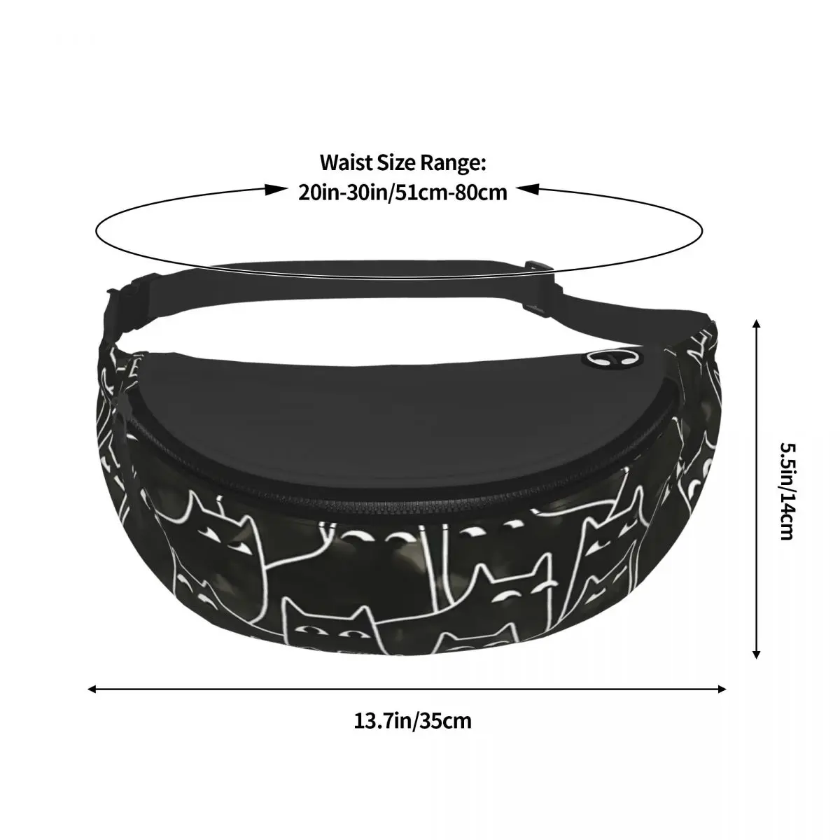 Printed Waist Bags Suspicious Cats Fashion Belt Bags Unisex Travel Fanny Pack Design Banana Packs