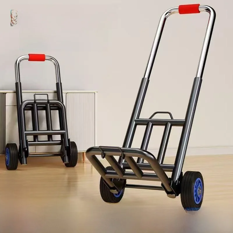 portable-hand-pulled-suitcase-dolly-lightweight-moving-cart-retractable-handle-iron-art-plastic-body-ideal-for-shopping-and-m