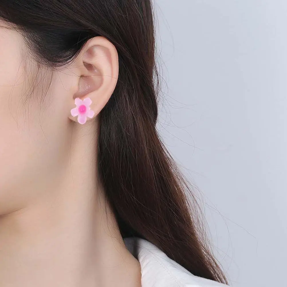 

16 Pcs Earrings Clip Adorable Cartoon Acrylic Girls Cartoon Ear Clip Ear Clips Jewelry Pink Red Party Birthday