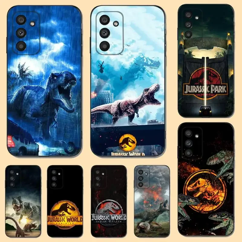 J-Jurassic Park Dinosaur World Phone Case For Samsung S23,22,21FE 20,10lite 9,8,5plus 6,7edge Note20,20ultra Black Silicone