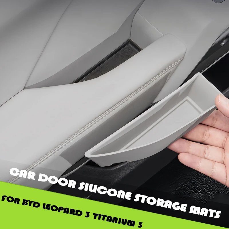 

Auto Car Door Storage Box Fit for BYD Leopard 3 Titanium 3 Modification Car Door Silicone Storage Pad Car Interior Upgrade Parts