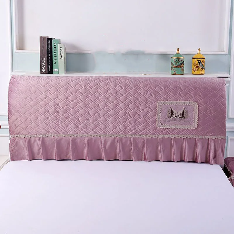 Autumn Winter Thickened Warm Bed Headcover Soft Anti-collision Cotton Interlayer Bedside Cover Home Universal Bed Headcover