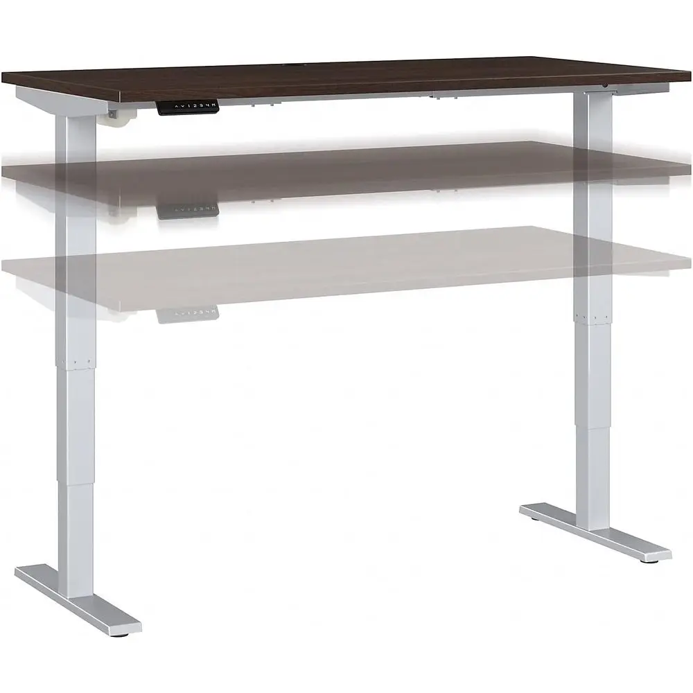 

Электрический стол с регулировкой по высоте 60, эргономичный стол для дома и офиса, черный орех с серой основой