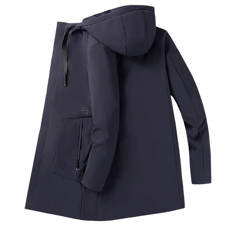 

Мужская зимняя утепленная куртка-пуховик с капюшоном, повседневная, теплая, ветрозащитная, рабочая одежда, полиэстер 90%, белый пух