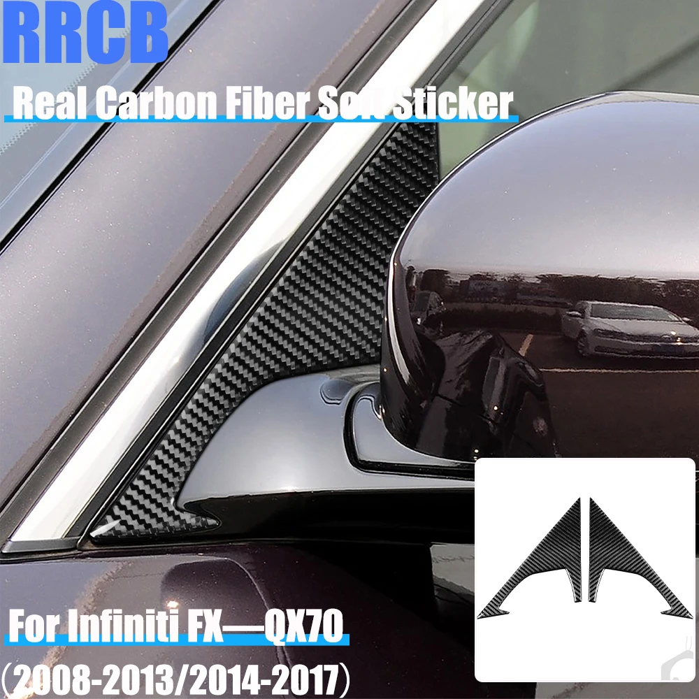 

Real Carbon Fiber Car Accessories Side Mirror Panel Cover Soft Sticker For Infiniti FX35 FX37 FX50 2008-2013 QX70 2014-2017