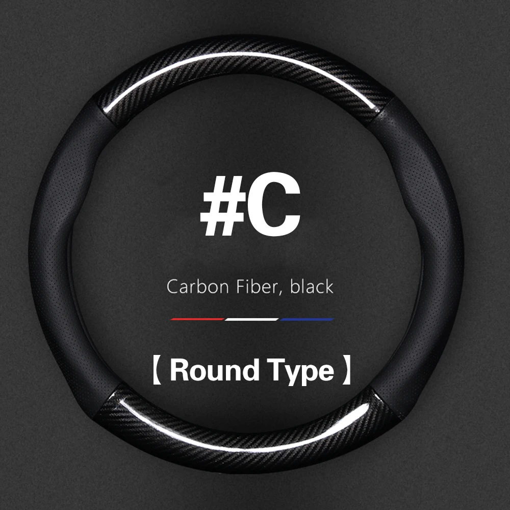 

37-38cm Car Steering Wheel Wrap Cover Universal Carbon Fiber Textured Anti-slip Wear-Resistant Sweat-absorbent Breathable