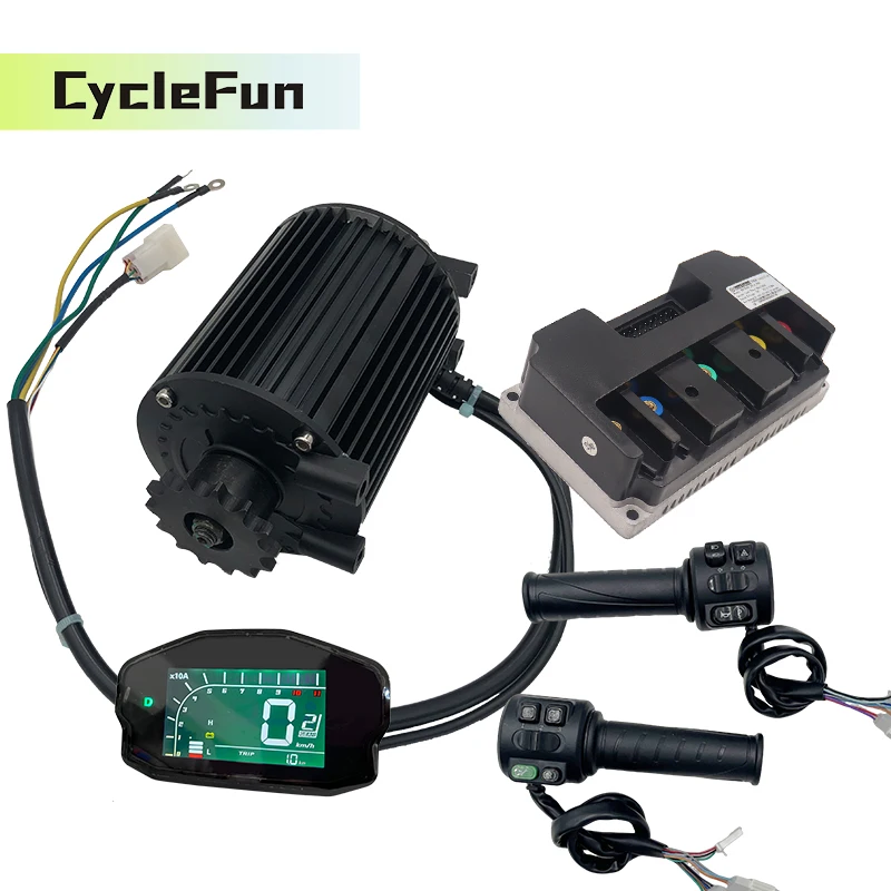 

1000W Mid Drive Motor QS90 72V 55KPH with Fardriver ND72260 Controller DKD Screen And Throttle QS Motor Kit For E-motorcycle