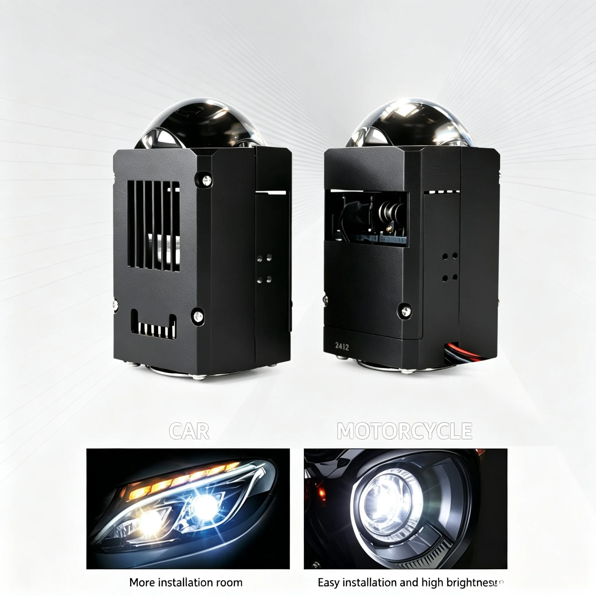 NXY NX62 1.8 Inch Short Matrix LED Module Bi LED Projector Lens Dual Cup 110W High Power Hi Lo Beam Car Retrofit Headlight Lamp