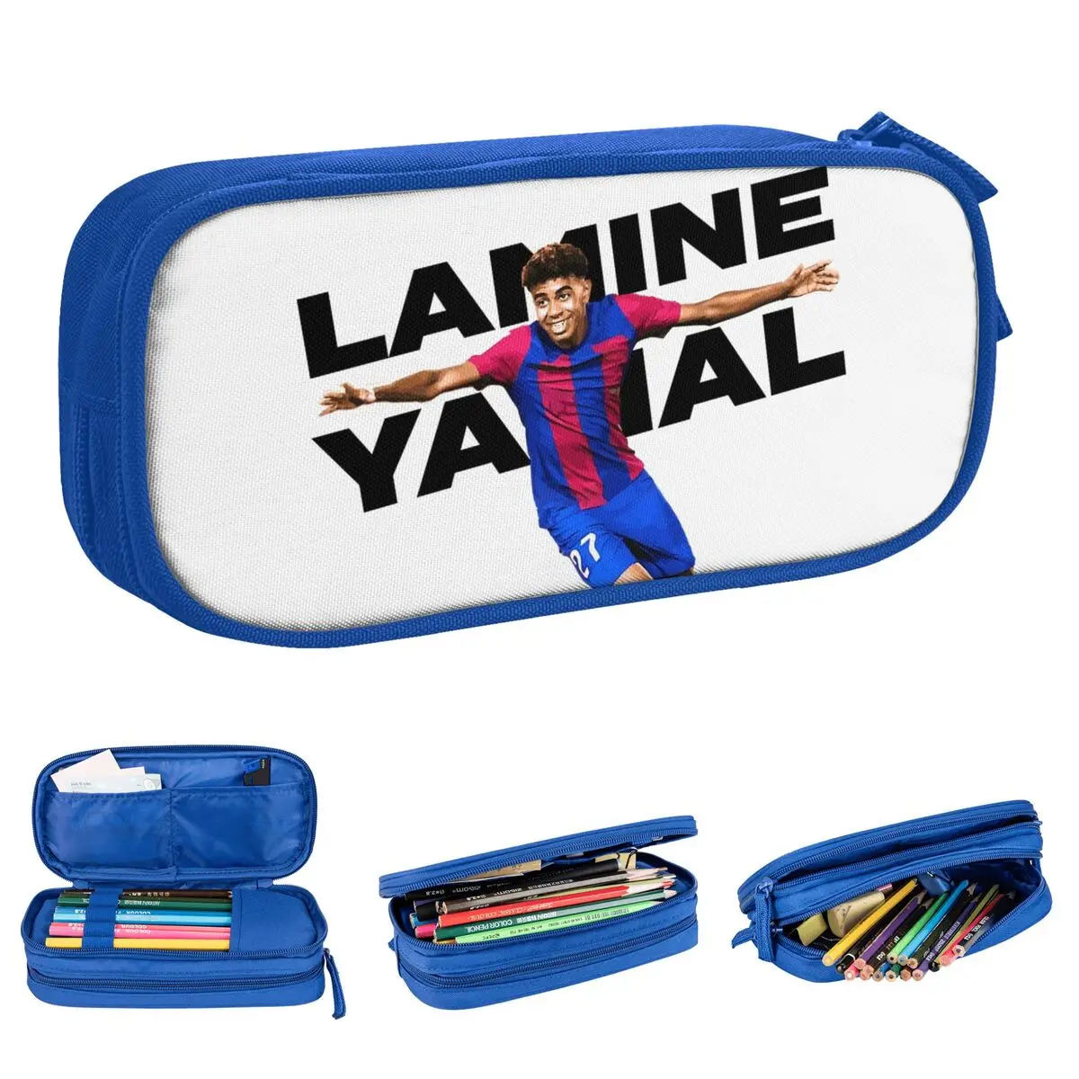 

Lamine Y-Yamal пеналы креативная футбольная ручка сумка для студентов большие офисные пеналы на молнии для хранения