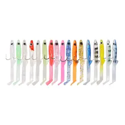 17pcs Raglou Fishing Sea Fishing Spinning Soft Lure Silicone Bait Shad Silicone Fishing Trolling Artificial Bait