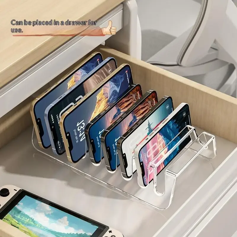 Elektronische Aufbewahrungsbox für Tablets und mehrere Geräte, Desktop-Telefon-Ladeständer, aus Acryl, einfache Organisation. – Detail 5