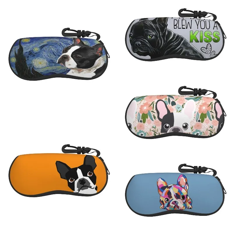 Zoe French Bulldog Glasses Case Printing Zipper Pet Frenchie Animal Eyeglasses Storage Box Hot Glasses Box