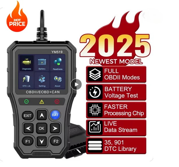 

Автомобильный диагностический инструмент YM519 проверка системы двигателя OBD2 считыватель кодов многоязычный считыватель кодов тестер батареи сканер кодов неисправностей