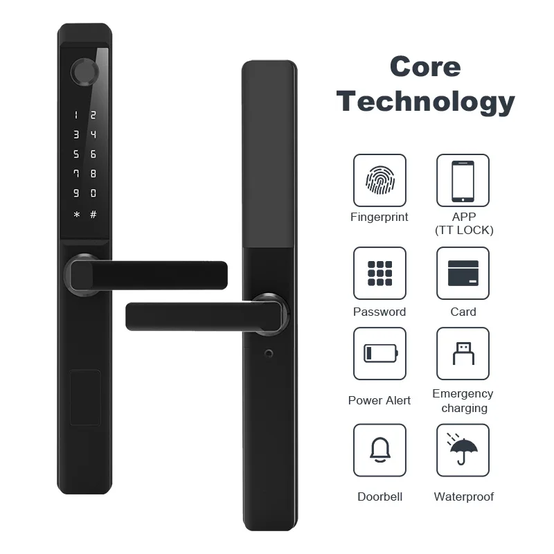 Cerradura de puerta inteligente multifunción, contraseña Digital, biométrica, identificación de huellas dactilares