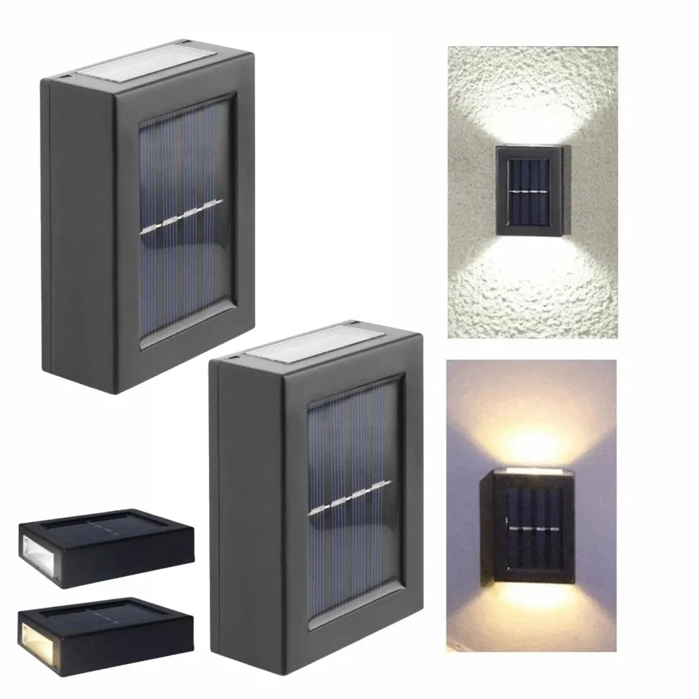 

2Pcs Waterproof Solar Wall Light Up Down Lighting Solar Powered Solar Garden Light Decorative Light Solar Spot Light