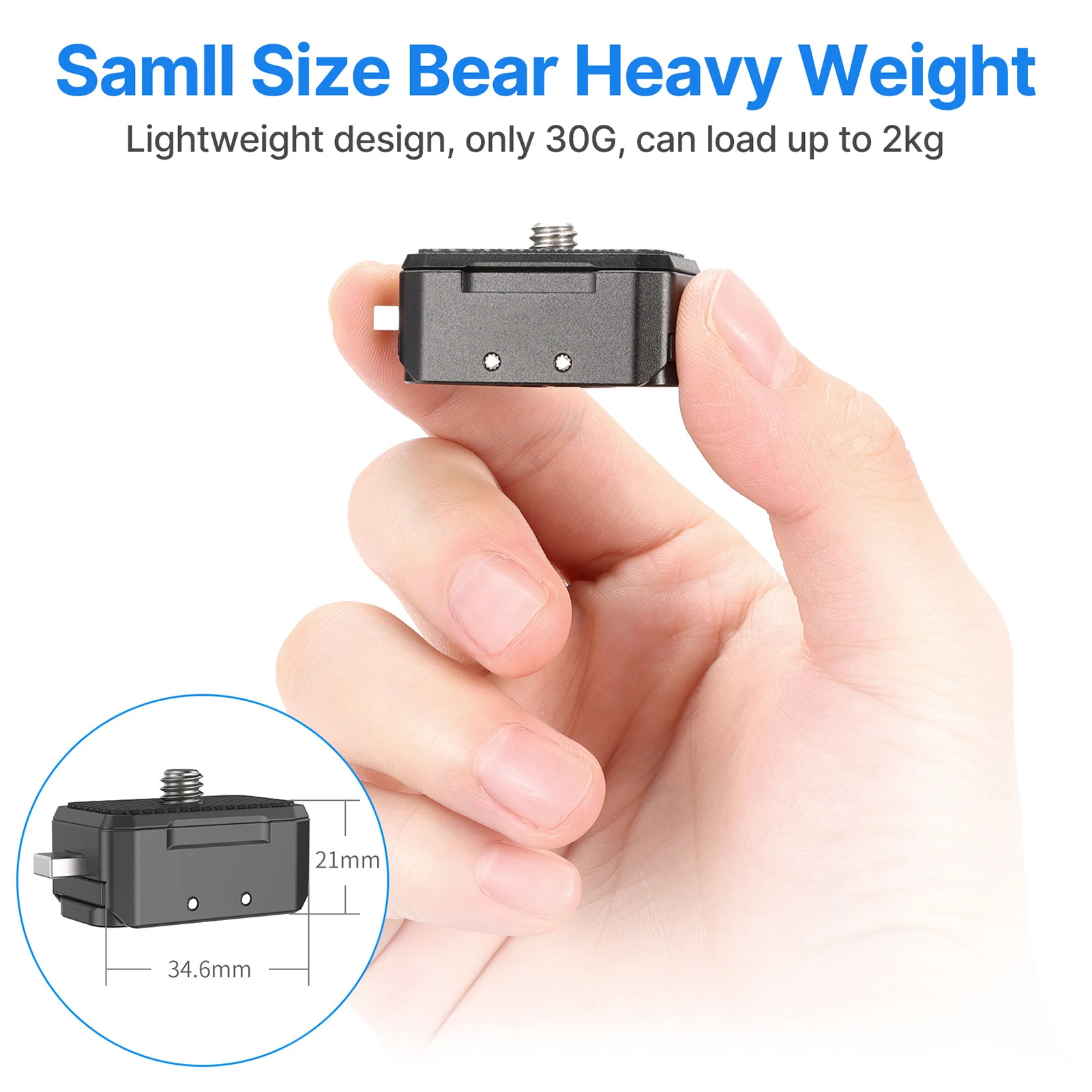 Base adaptadora de montagem de liberação rápida de alumínio com placa de montagem montagem de câmera de ação magnética interface universal de 1/4 polegadas