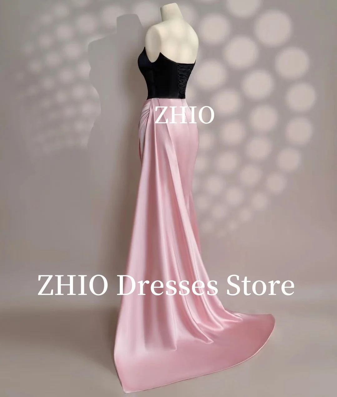 ZHIO Contrast Color Evening Dress Strapless Pleat Formal Occasion Dresses Suadi Arabic Party Prom Gown Customized Elegant
