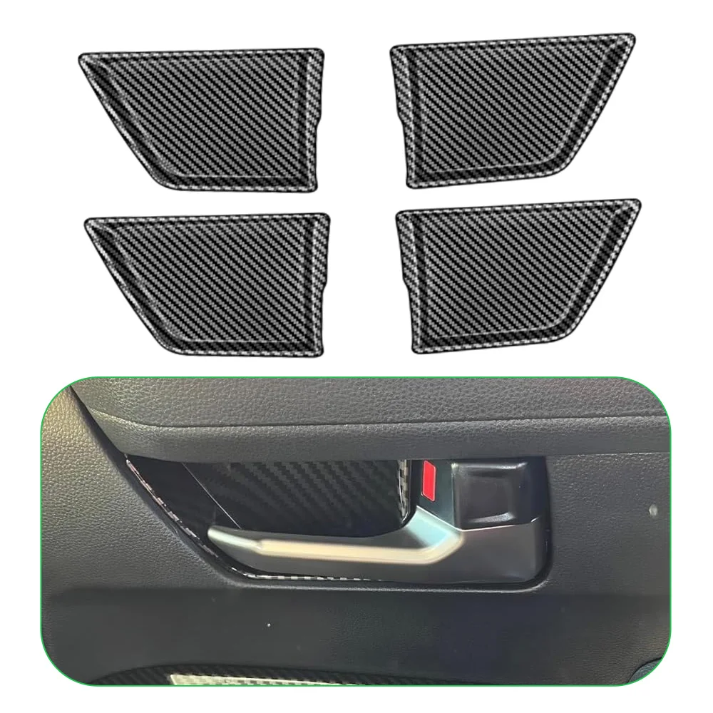 

For Toyota Tacoma 2024-2026 Car Inner Door Bowl Cover Panel ABS Carbon Fiber Black Interior Sticker Trim