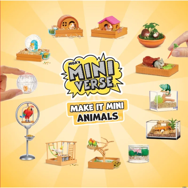 Mga Miniverse Ball Figure Cartoon Mini Animal Hamster Salamander Chameleon Blind Box Toy