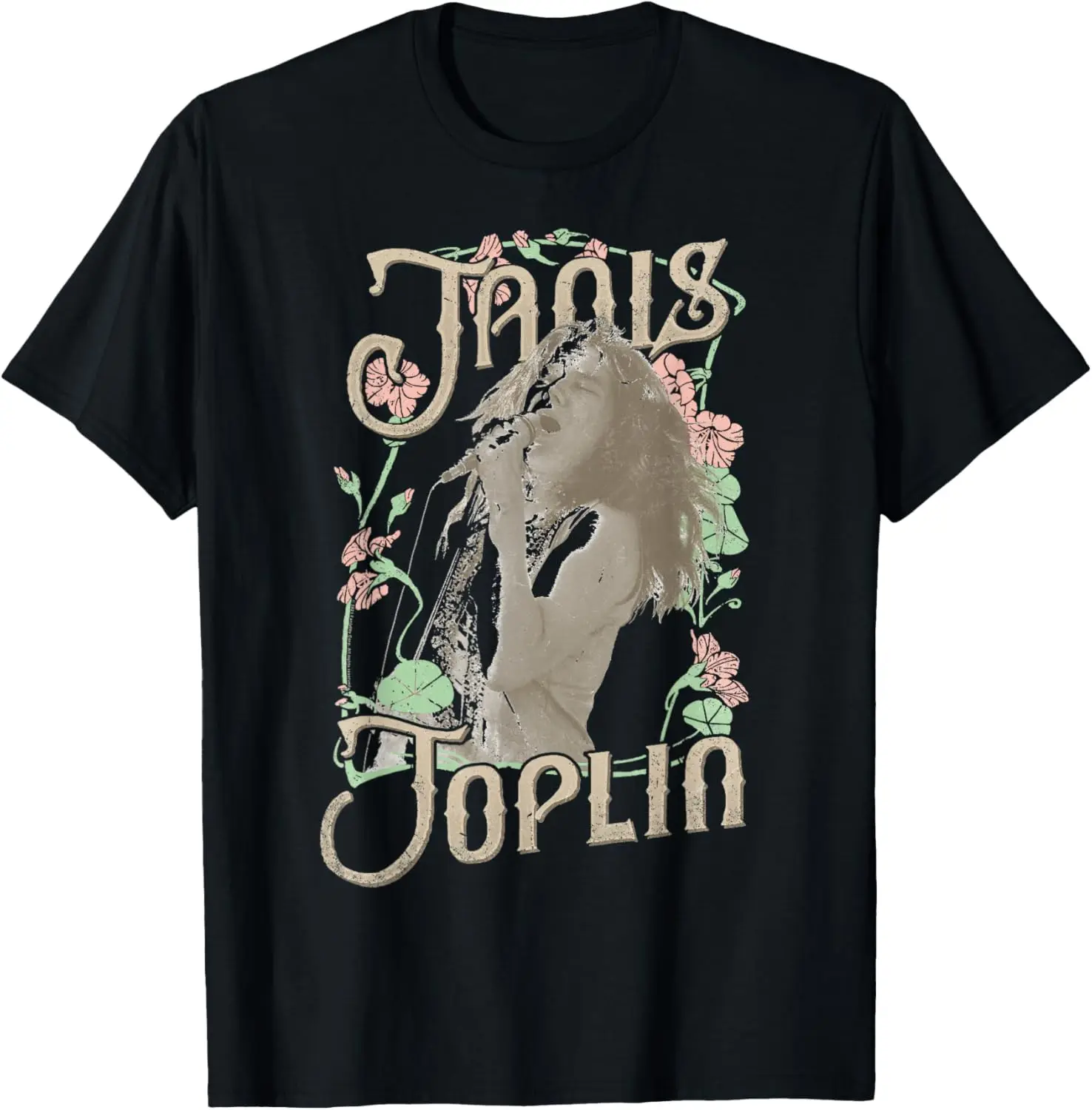 Janis Joplin Floral Frame T-Shirt