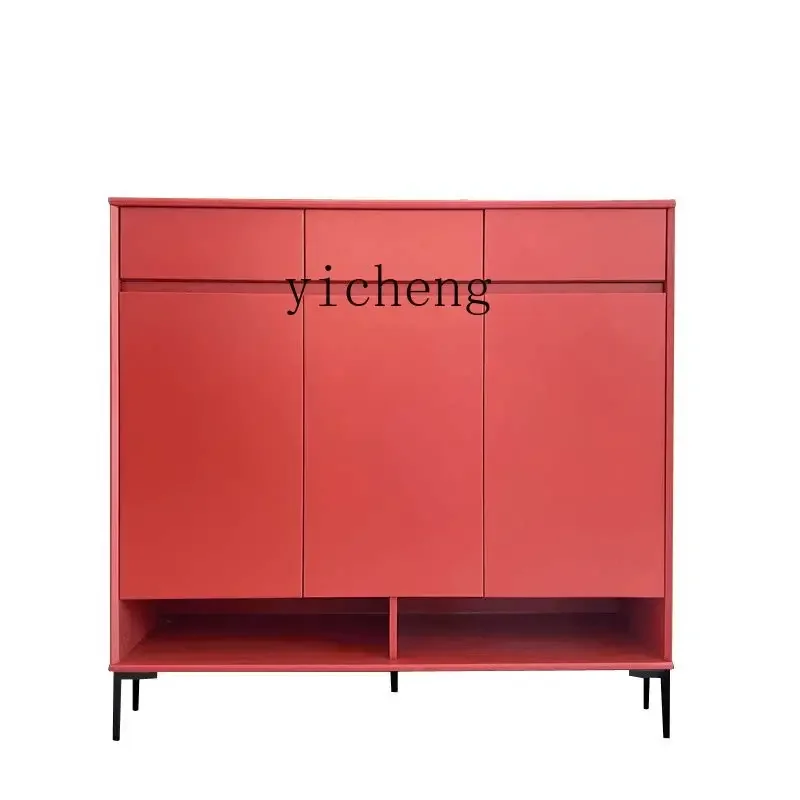 

XL Minimalist Shoe Cabinet Home Doorway Solid Wood Entrance Cabinet Home Integrated Multifunctional Locker