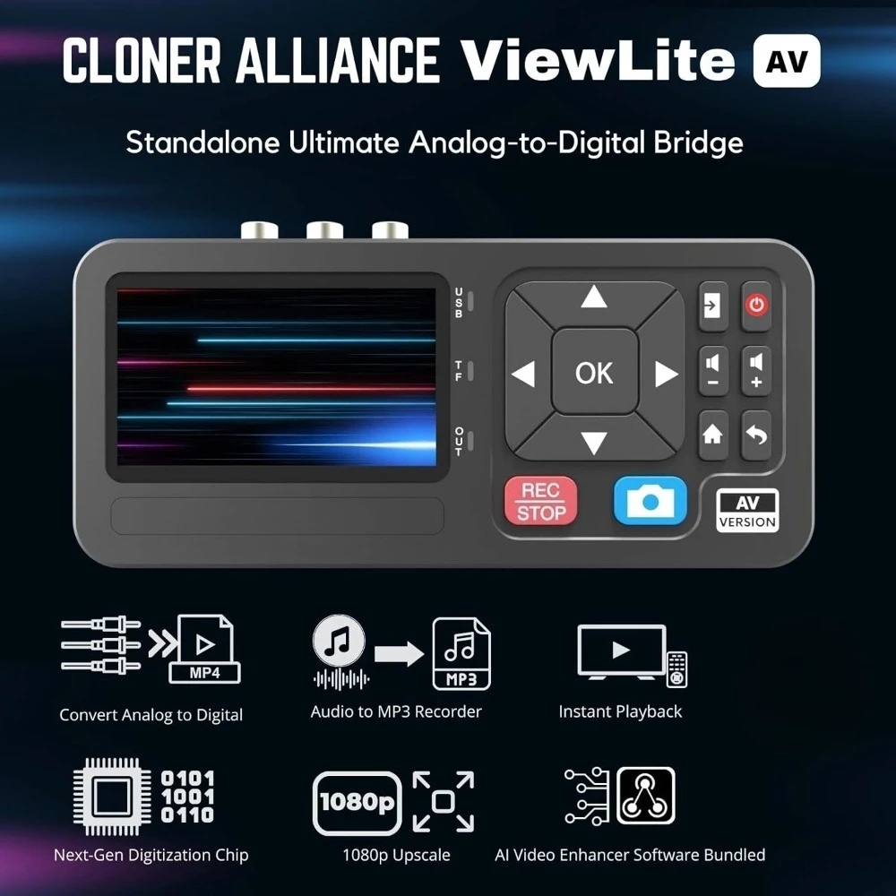 ترقية جديدة محول تناظري محمول إلى محول فيديو وصوت MP4/MP3 الرقمي مع جهاز تحكم عن بعد. التقاط CVBS/المركب. -شحن مجاني #2