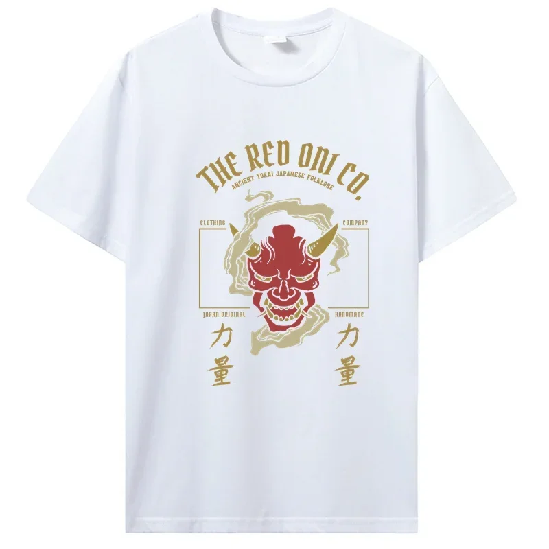 Yokai Demon Japan t-Shirt I Oni Mask Ancient Devil Folklore Men Cotton O-neck Tshirt Hip Hop Tees Streetwear Harajuku