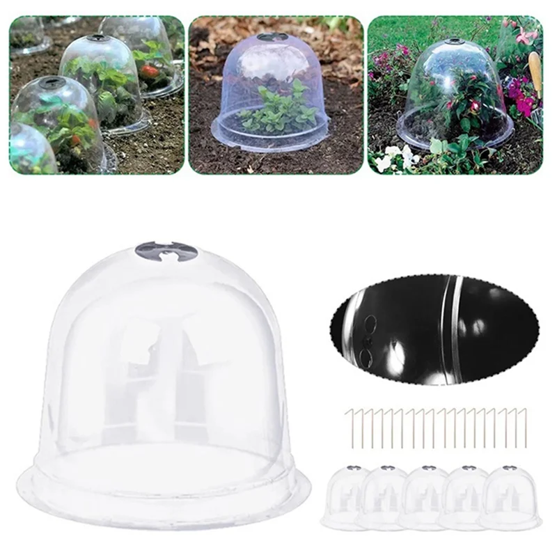 12Pcs Reusable Plastic Greenhouse Garden Plant Bell Cover Plant Germination Cover Dome Frost Guard Freeze Protection